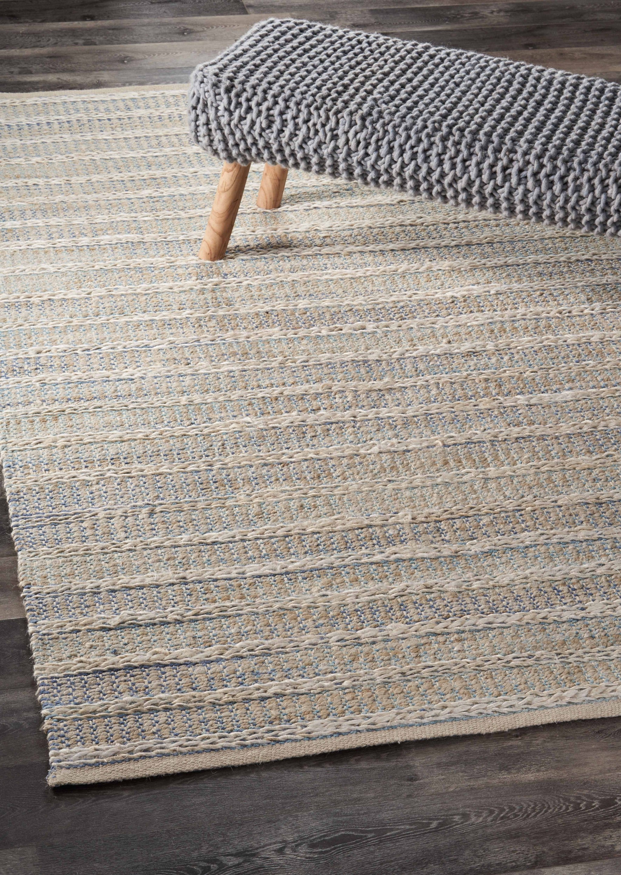 Jute Natural With Cream Cotton loops Rug – Esque