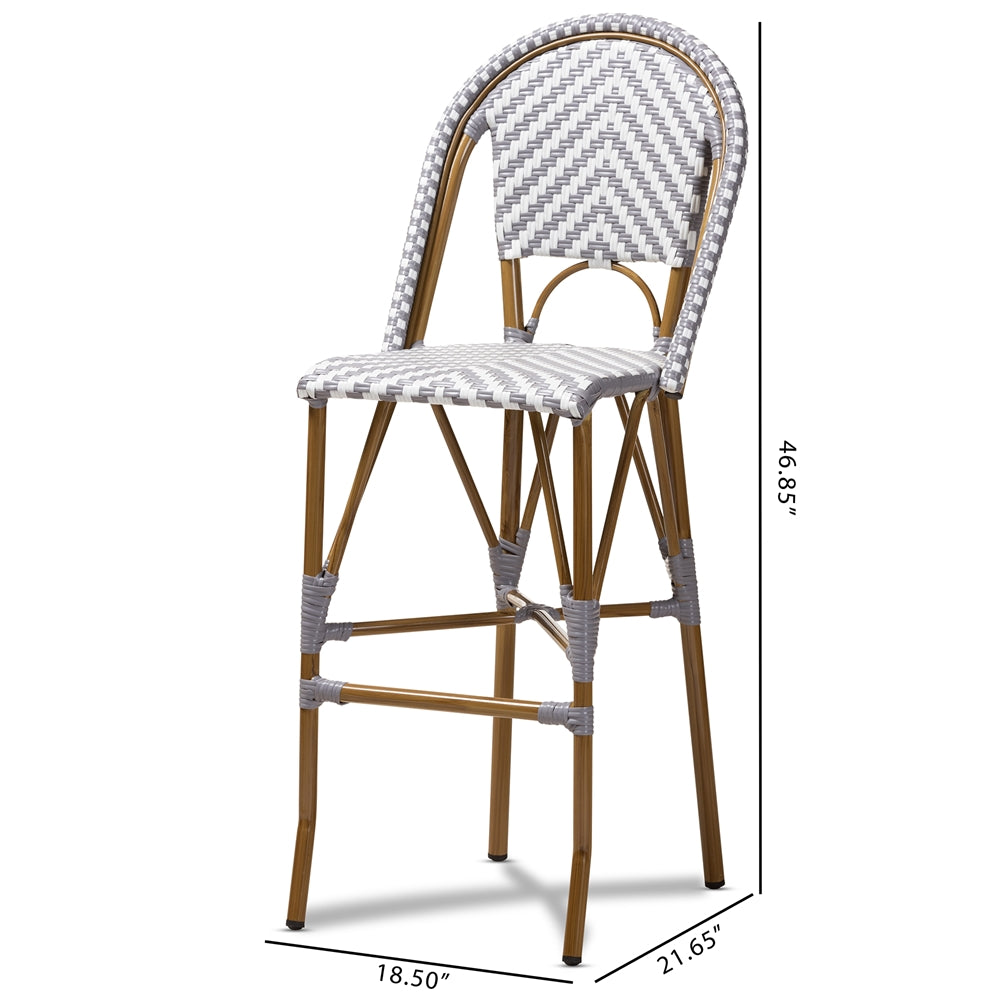 Ilene Classic French Bamboo Indoor/Outdoor Barstoo